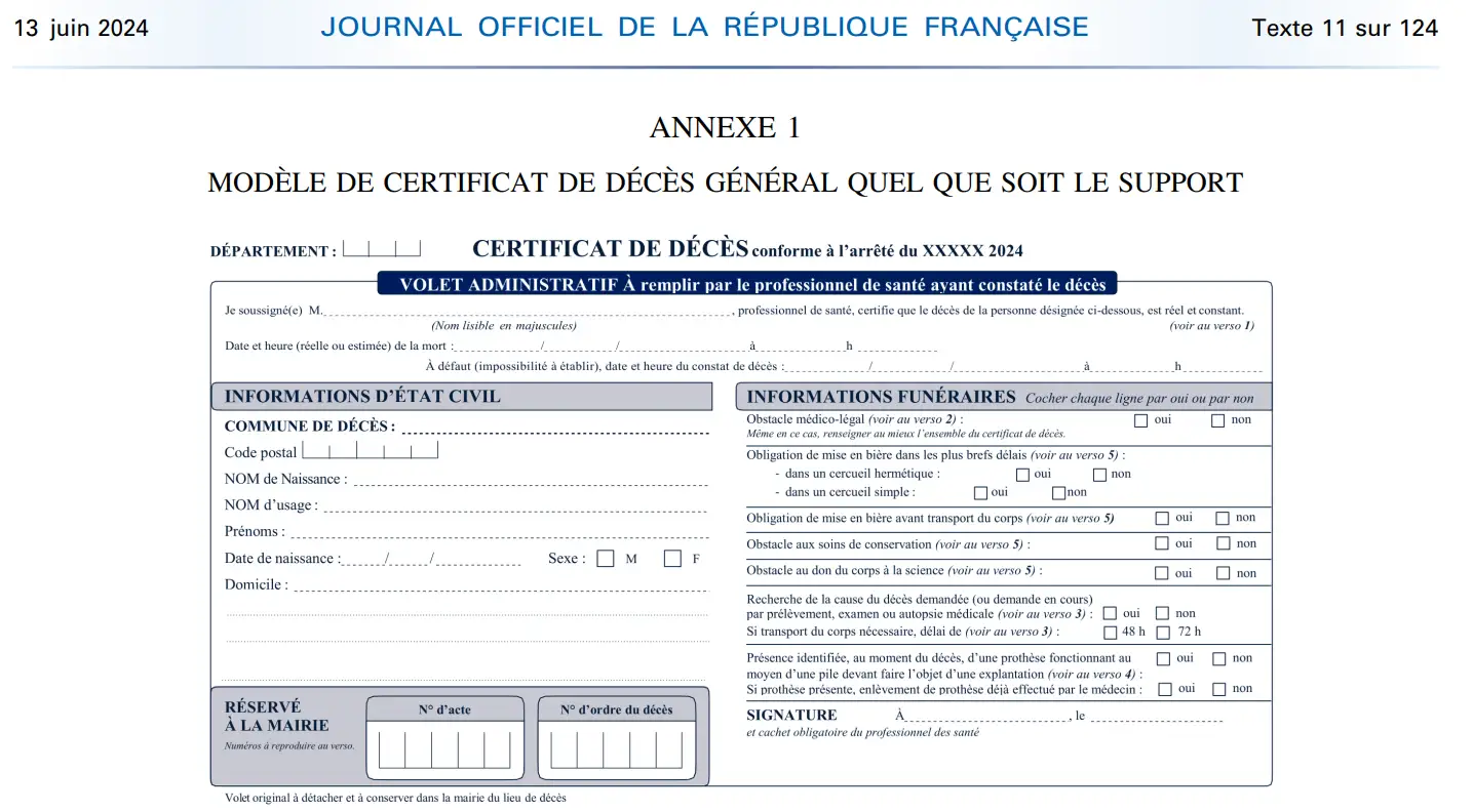 Faq certificat décès général